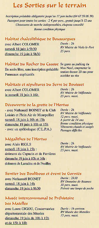 Les sorties sur le terrain